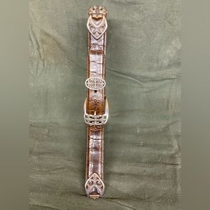 Brown Brighton Western Flair Belt with silver buckles